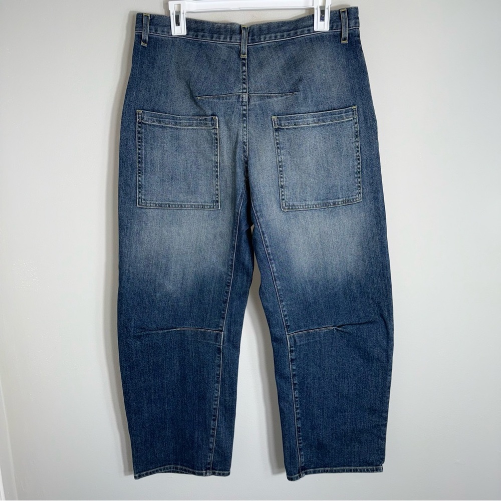 Nili Lotan Emerson Wide Barrel Leg Denim Jeans Pants-Classic Wash-Size 30 - Picture 7 of 15